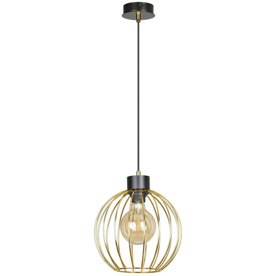 Emibig Pineta Black/Gold Wire Frame Pendant Ceiling Light 1x E27