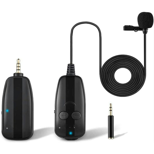 Thsinde - Wireless Lavalier Microphone, uhf 20m Wireless Transmission Microphone, 6h Autonomous Condenser Microphone, for Audio / Video Recording by