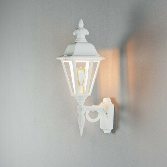 Konstsmide Pallas Outdoor Classic Large Lantern Up Wall Light - Matt White, IP23