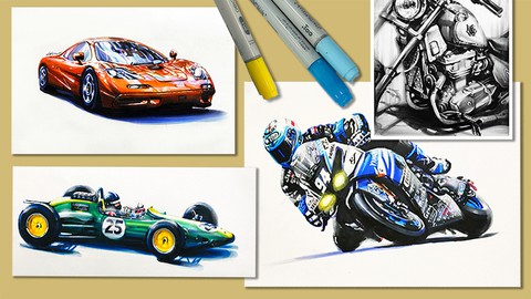 Copic Markers: Car Drawing and Illustration