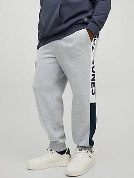 Jack & Jones Jack & Jones Plus Colour Block Joggers - Light Grey Marl, Light Grey Marl, Size 44, Men