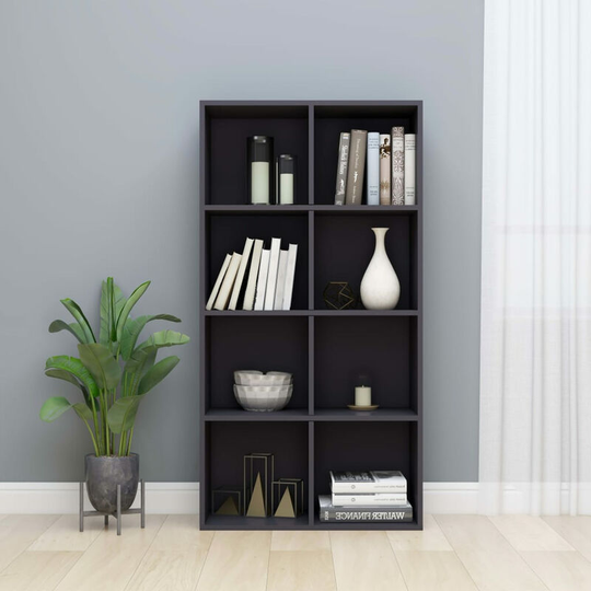 Asupermall - Book Cabinet/Sideboard High Gloss Grey 66x30x130 cm Chipboard
