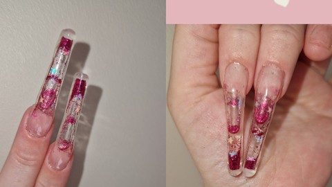 Nail extension. Aquarium Nails. Beginners.