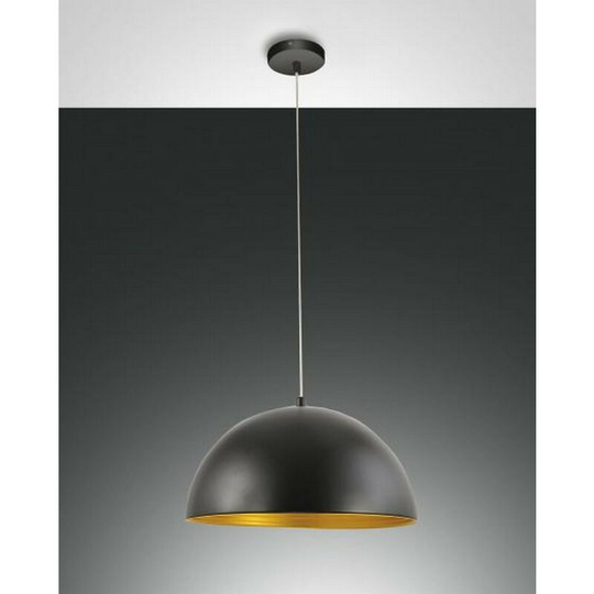 Fabas Luce Dingle Dome Pendant Ceiling Lights Black / Gold Glass, E27