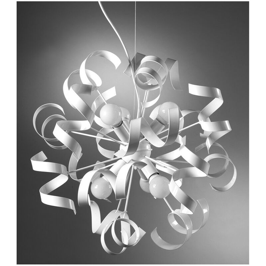 Zoe 6 Light White Metal Ceiling Lamp