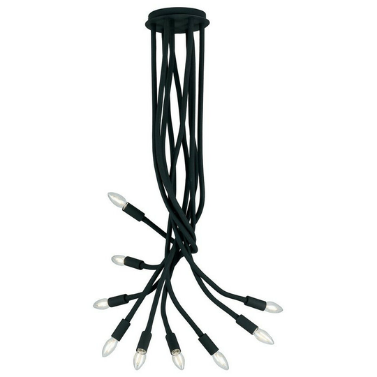 Fan Europe lover 9 Light Multi Arm Semi Flush Ceiling light Black 100x120cm