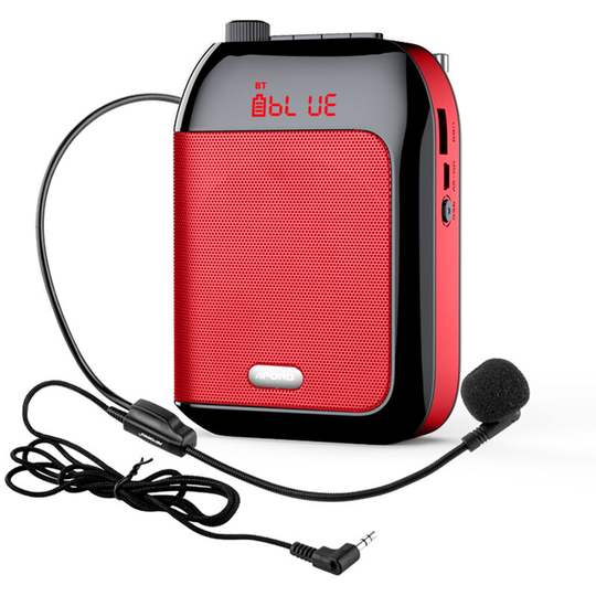 Asupermall - Portable Voice Speaker Amplifier for Teachers with Wired Microphone Headset Waistband Rechargeable Personal bt Speaker Support Music