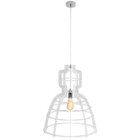 Sienna Mark Iii Trans Wire Frame Pendant Ceiling Light Chrome Polished