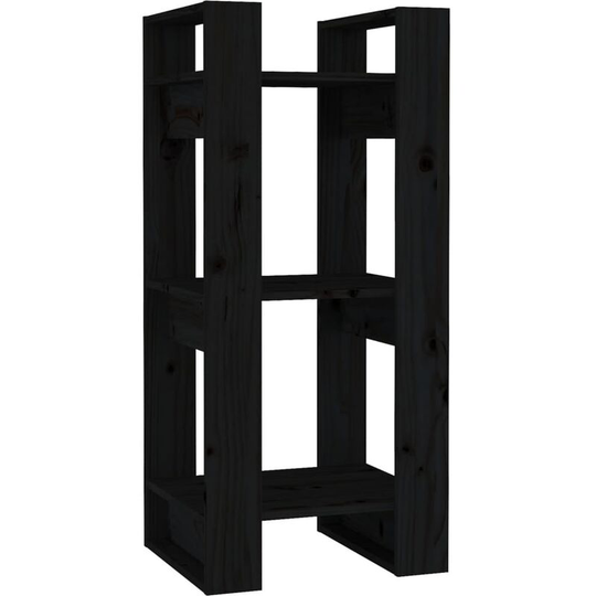 Book Cabinet/Room Divider Black 41x35x91 cm Solid Wood Pine vidaXL - Black