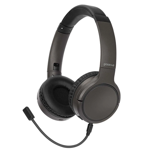 Groov-e Connect Wireless Headphones With Detachable Boom Microphone - Black