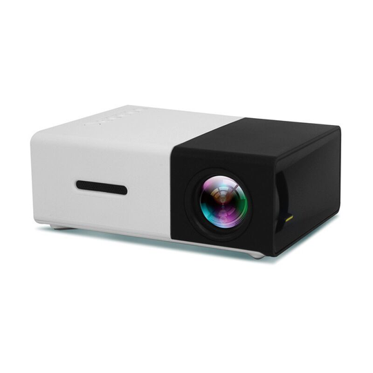 Mini Portable Projector, Home Camping Projector, 1080p led Projector, Smartphone/PS4 Compatible, Kids Gift (Black and White)
