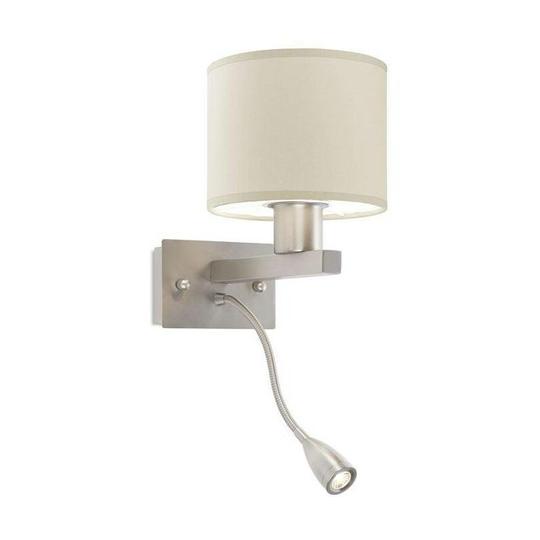 Leds-C4 Torino - led 2 Light Indoor Wall Light Satin Nickel with Reading Lamp, E27