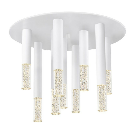 Zumaline One Integrated led Semi Flush Ceiling Light, Matt White, 9 Light, 4050lm, 3000K