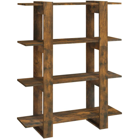 Book Cabinet/Room Divider Smoked Oak 100x30x123.5 cm Vidaxl Brown