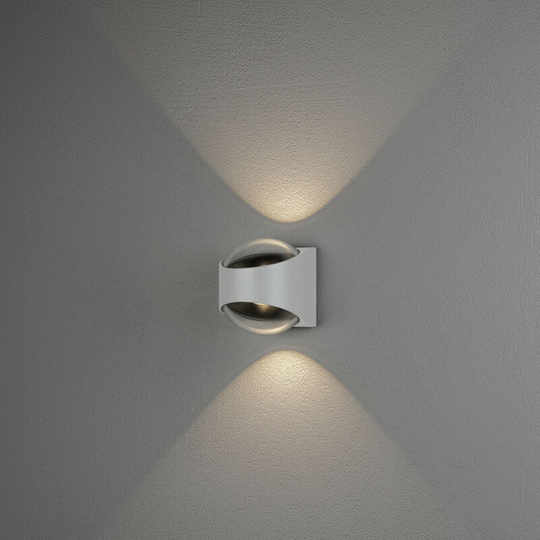 Konstsmide Bitonto Outdoor Modern Up Down Wall Light White 2x 5,5W led, IP54