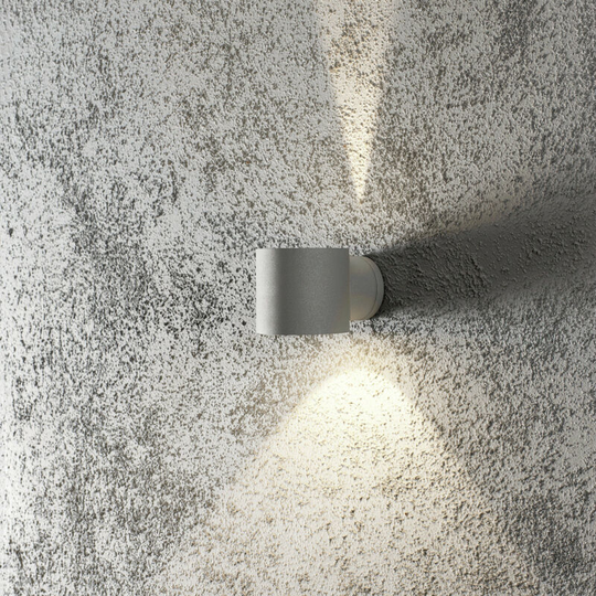 Konstsmide Modena Outdoor Modern Up Down Round Wall Light Grey, IP44
