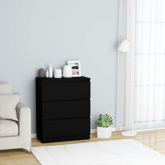 Sideboard Black 60x35x76 cm Chipboard - Black