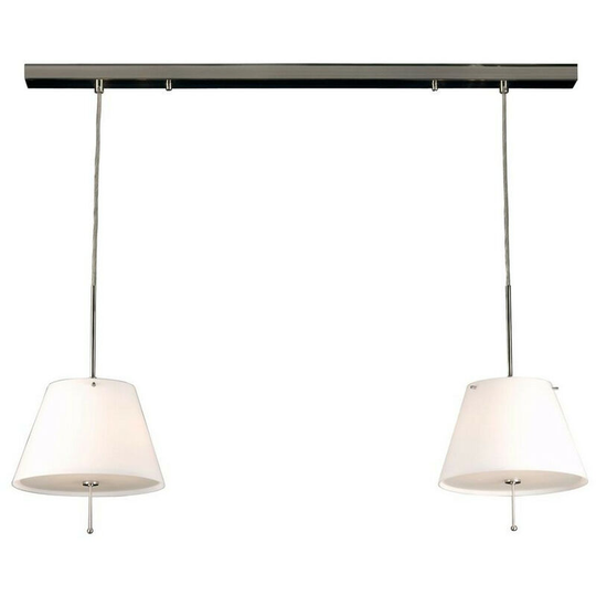 Linea Verdace Brezil 2 Light Straight Bar Pendant Ceiling Light Satin Nickel