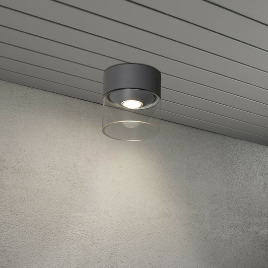 Konstsmide Varese Outdoor Modern Surface Mounted Ceiling Light Dark Grey LED 6W, IP54