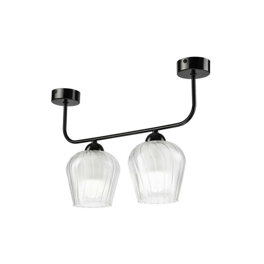 Jasmin Semi Flush Light Black, 2x E27