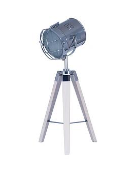 Pacific Lifestyle Wood And Metal Tripod Table Lamp