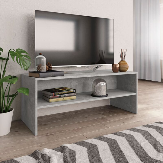 Asupermall - tv Cabinet Concrete Grey 100x40x40 cm Chipboard