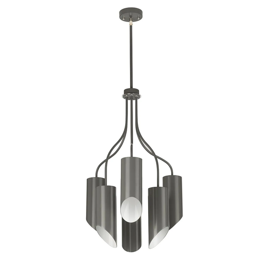 Elstead Lighting Quinto 6 Light Chandelier Dark Grey Polished Nickel