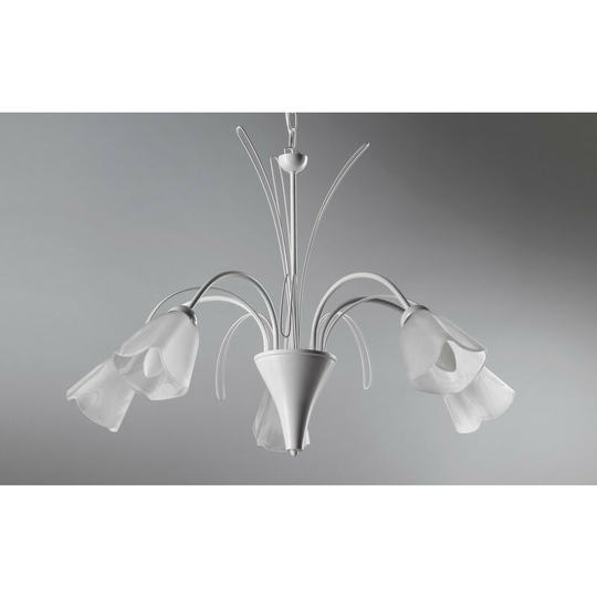 Onli Lighting - Onli Antea 5 Light Multi Arm Pendant Ceiling Light, White