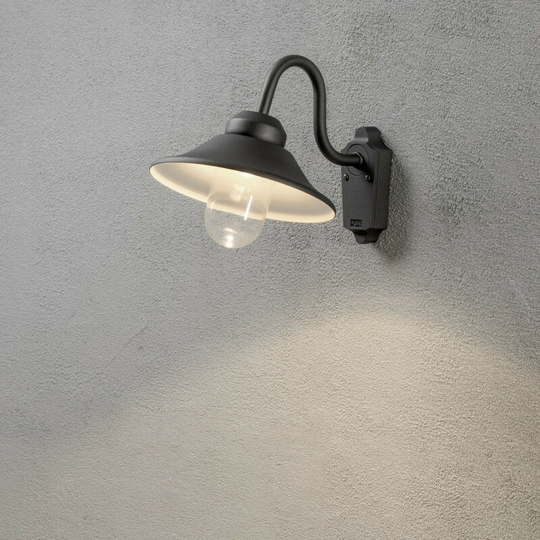 Konstsmide Vega Outdoor Classic Dome Wall Light Black led 8W, IP44