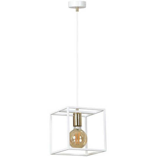 Emibig Karmen White Wire Frame Pendant Ceiling Light 1x E27