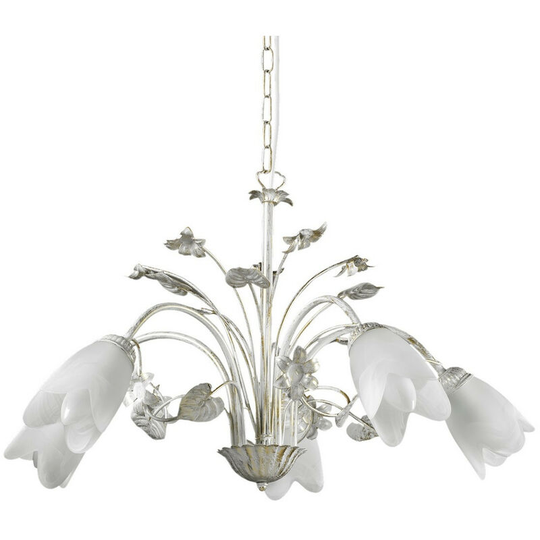 Onli Petunia 5 Light Multi Arm Pendant Ceiling Light, Glass Shades