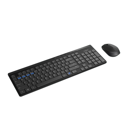 Rapoo 8100M Multi Mode Wireless Desktop Mouse and Keyboard Combo Set Black