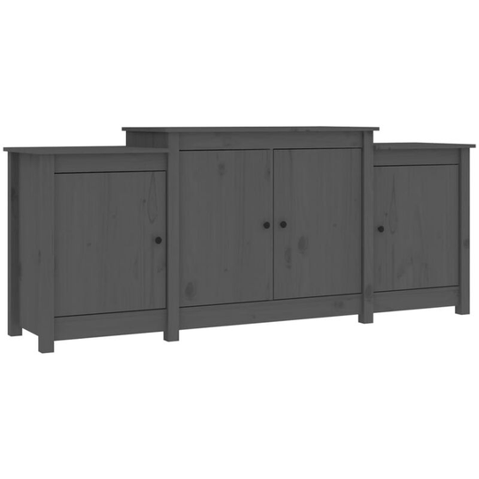Sideboard Grey 164x37x68 cm Solid Wood Pine Vidaxl Grey