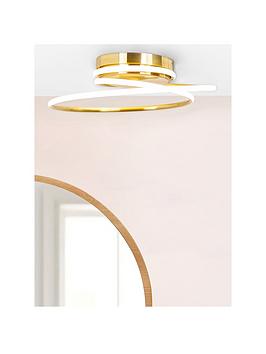 Bhs Pei Rings Led Flush Light Fitting - Satin Brass