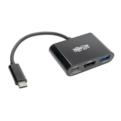 Tripp Lite U444-06N-H4UB-C USB-C to HDMI 4K Adapter with USB-A Port and PD Charging HDCP Black