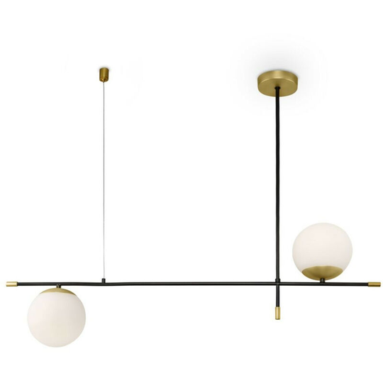 Maytoni Lighting - Maytoni Modern - Nostalgia Modern Nostalgia 2 Light Matt Gold Pendant Ceiling Light Glass Shades