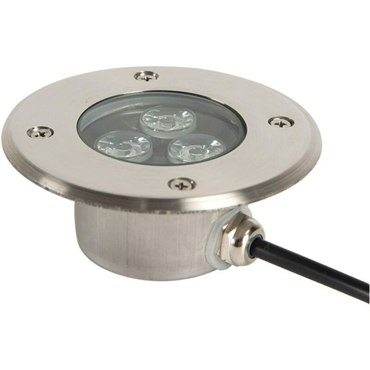 Aougo - led Recessed Spotlight Outdoor Terrace Very Thin 3W led Recessed Spotlight Outdoor IP68 Waterproof Stainless Steel Body Used for Outdoor