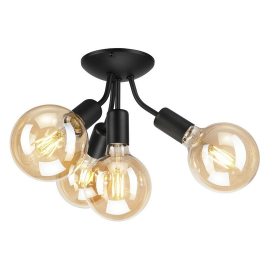 Viggo Multi Arm Semi Flush Ceiling Light Black, 4x E27