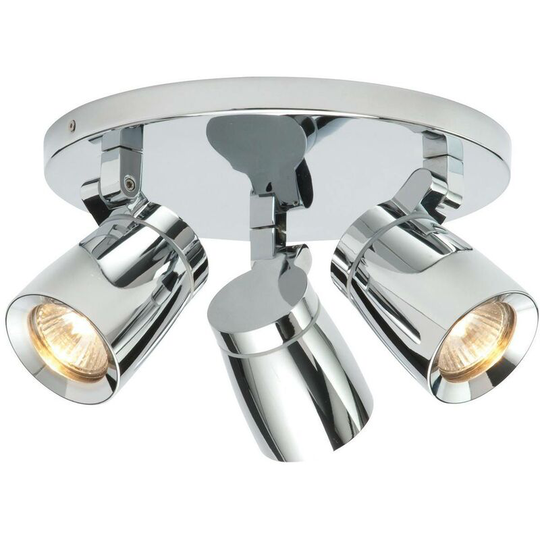 Endon Knight - 3 Light Bathroom Adjustable Spotlight Chrome, Clear Glass IP44, GU10