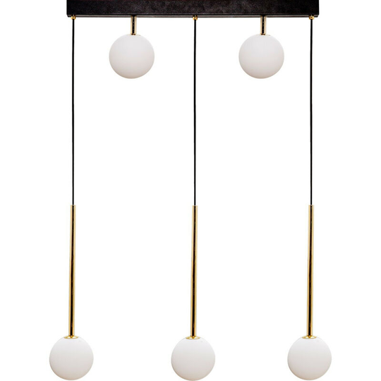 Zumaline Ali Long Short Bar Pendant Ceiling Light, Black, Gold, x G9