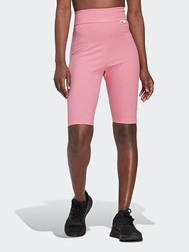 adidas Studio Lounge Ribbed Shorts - Pink, Pink, Size Xl, Women