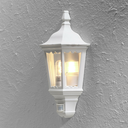 Konstsmide Firenze Outdoor Classic Lantern Sensor Light Matt White, IP43