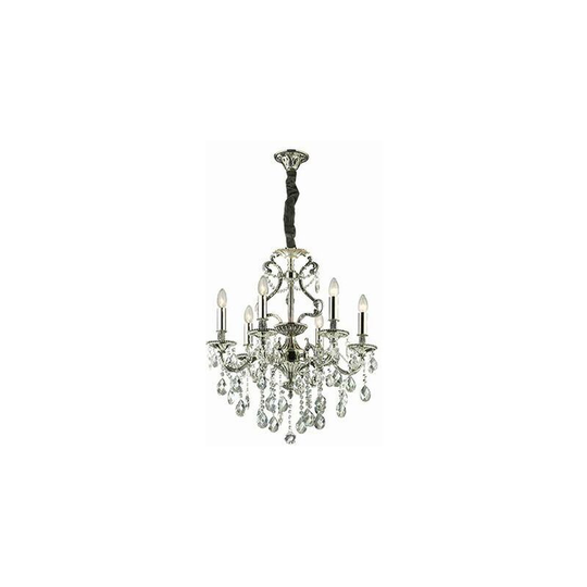 Ideal Lux Lighting - Ideal Lux Gioconda - 6 Light Crystal Chandelier Antique Silver Finish, E14