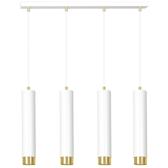Emibig Lighting - Emibig Kibo White/Gold Bar Pendant Ceiling Light 4x GU10