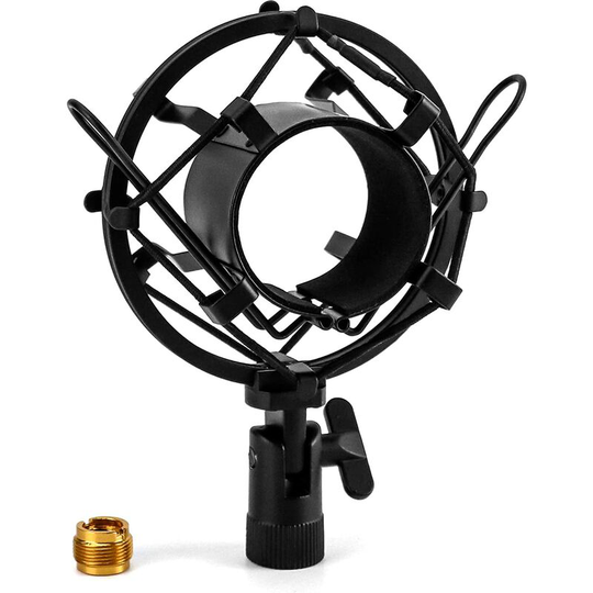 Metal Shock Mount Microphone, Anti-Vibration Shock Mount Mic Stand for Condenser Microphone with 45mm-50mm Diameter (Black)