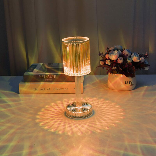Aougo - Crystal Table Lamp - led Diamond Table Lamp with 16 Colors - Rechargeable Mood Light - Touch Control and Remote Control