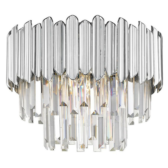 Zumaline Gladius Crystal Ceiling Light, Chrome, Clear, 5x E14