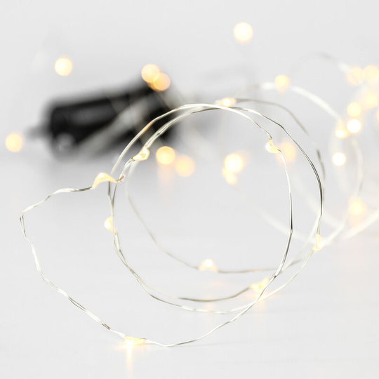 5m Battery Power Outdoor Firefly Wire led Fairy Lights Warm White | Garden Indoor Décor - Warm White