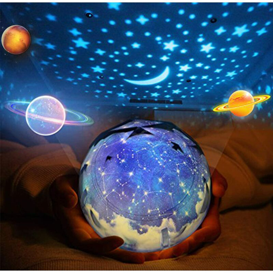 Rotating Star Projector Light, Baby Night Light Lamp, 5 Changeable Style, Decorative Mood Light for Kids Child Bedroom, Living Room Party (usb