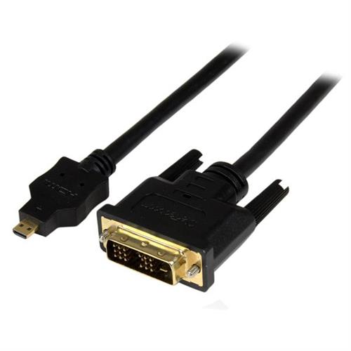 StarTech.com 6ft (2m) Micro HDMI to DVI Cable - Micro HDMI to DVI Adapter Cable - Micro HDMI Type-D Device to DVI-D Single Link Monitor/Display/Projector Video Converter Cord - Durable